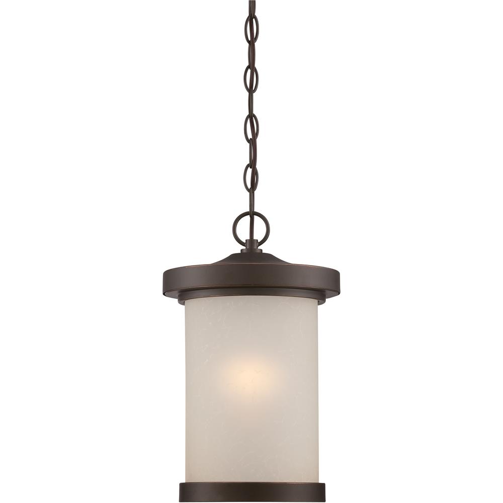 Nuvo Lighting 62/645  Diego - LED Outdoor Hanging with Satin Amber Glass in Mahogany Bronze Finish